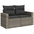 vidaXL 7 Piece Poly Rattan Large Sofa Set in Gray