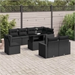 vidaXL 9 Piece Poly Rattan Sofa Set in Black