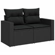 vidaXL 9 Piece Poly Rattan Sofa Set in Black