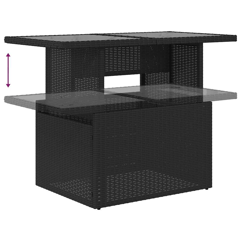vidaXL 9 Piece Poly Rattan Sofa Set in Black