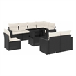 vidaXL 9 Piece Steel Sofa Set in Black/White/Cream