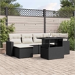 vidaXL 7 Piece Sofa Set in Black/White/Cream