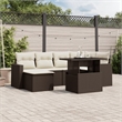 vidaXL 7 Piece Poly Rattan Sofa Set in Brown