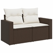 vidaXL 7 Piece Poly Rattan Sofa Set in Brown
