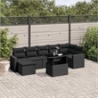 vidaXL Poly Rattan Sofa Set in Black