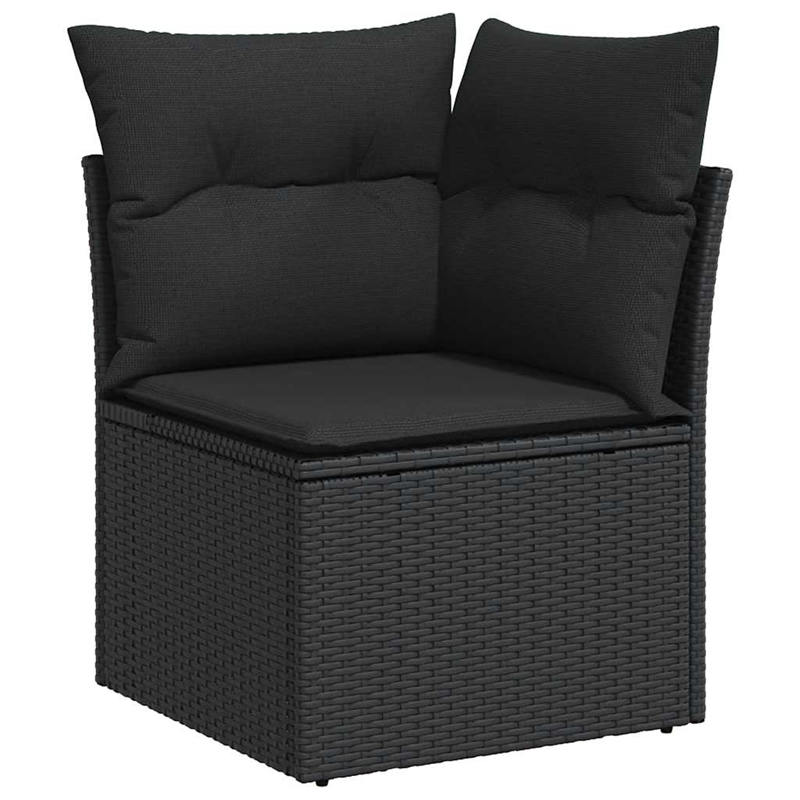 vidaXL Poly Rattan Sofa Set in Black