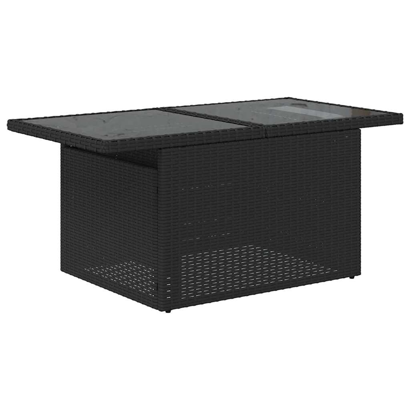 vidaXL Poly Rattan Sofa Set in Black