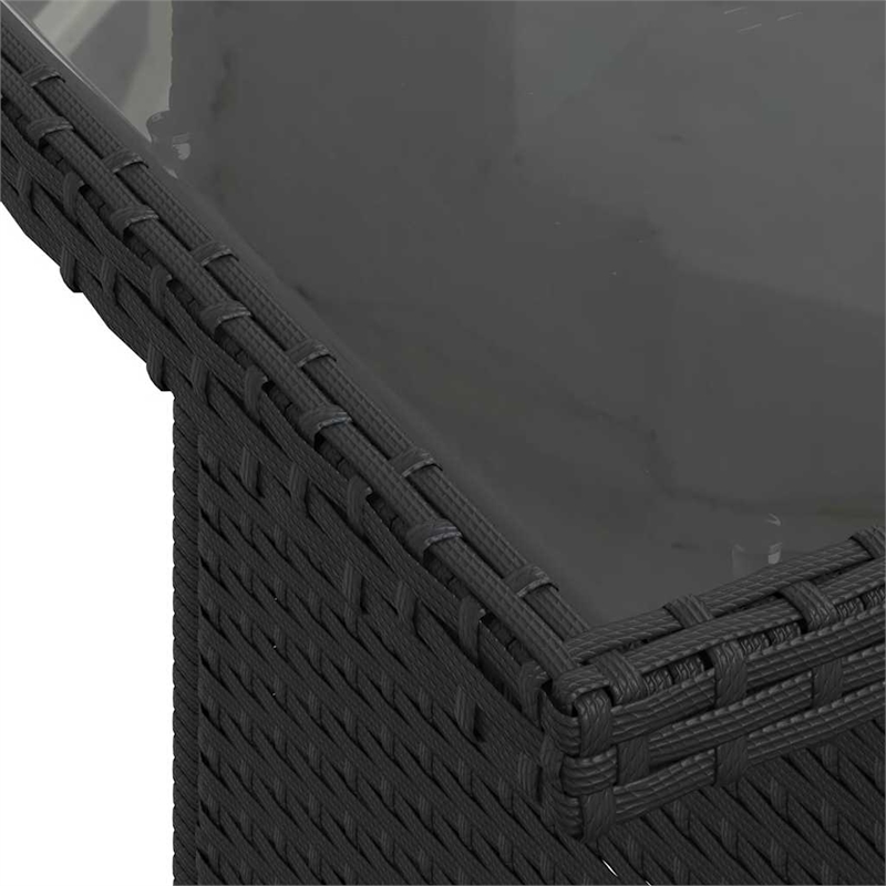vidaXL Poly Rattan Sofa Set in Black