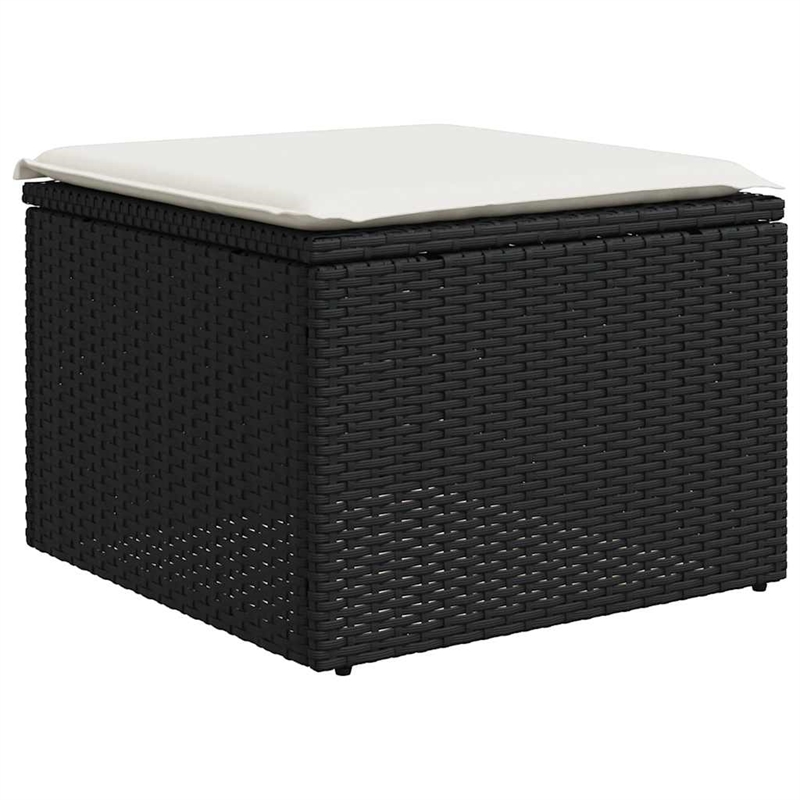 vidaXL 8 Piece Poly Rattan Sofa Set in Black/White/Cream