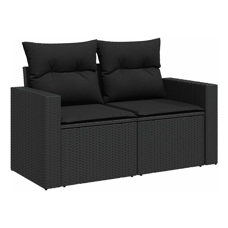 vidaXL 8 Piece Large Sofa Set in Black