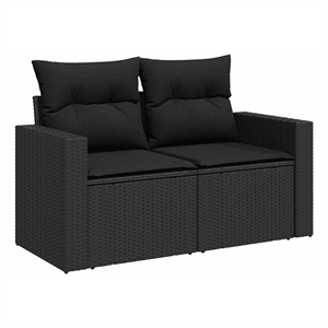 vidaXL 8 Piece Large Sofa Set in Black