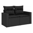 vidaXL 8 Piece Large Sofa Set in Black