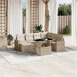 vidaXL 8 Piece Steel Sofa Set in Beige