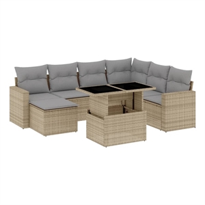 vidaXL 8 Piece Sofa Set in Beige