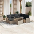 vidaXL 8 Piece Poly Rattan Sofa Set in Gray