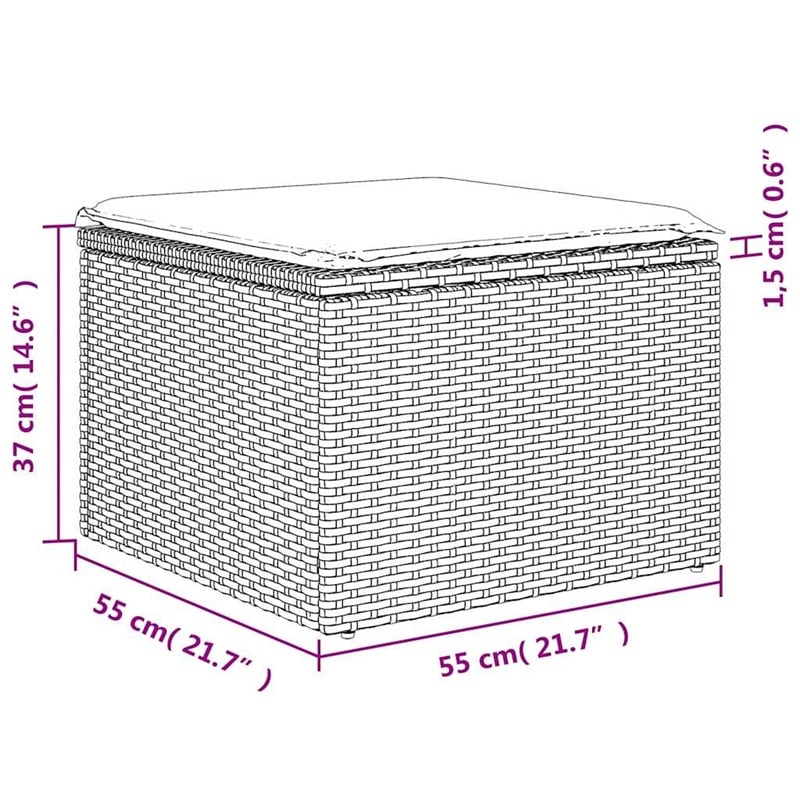 vidaXL 8 Piece Poly Rattan Sofa Set in Gray