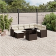 vidaXL 8 Piece Poly Rattan Sofa Set in Brown