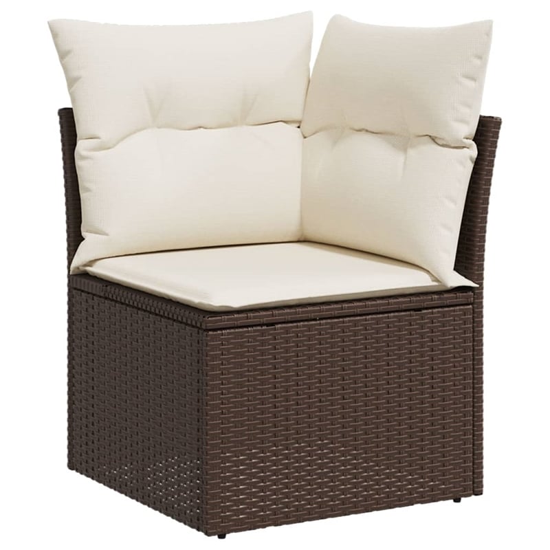 vidaXL 8 Piece Poly Rattan Sofa Set in Brown