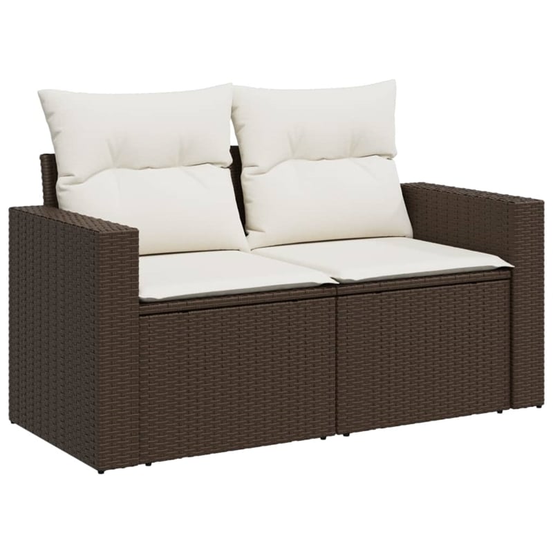 vidaXL 8 Piece Poly Rattan Sofa Set in Brown