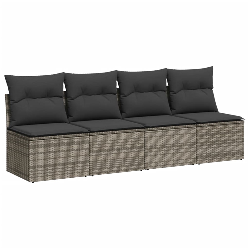 vidaXL 9 Piece Poly Rattan Sofa Set in Gray