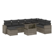 vidaXL 9 Piece Poly Rattan Sofa Set in Gray