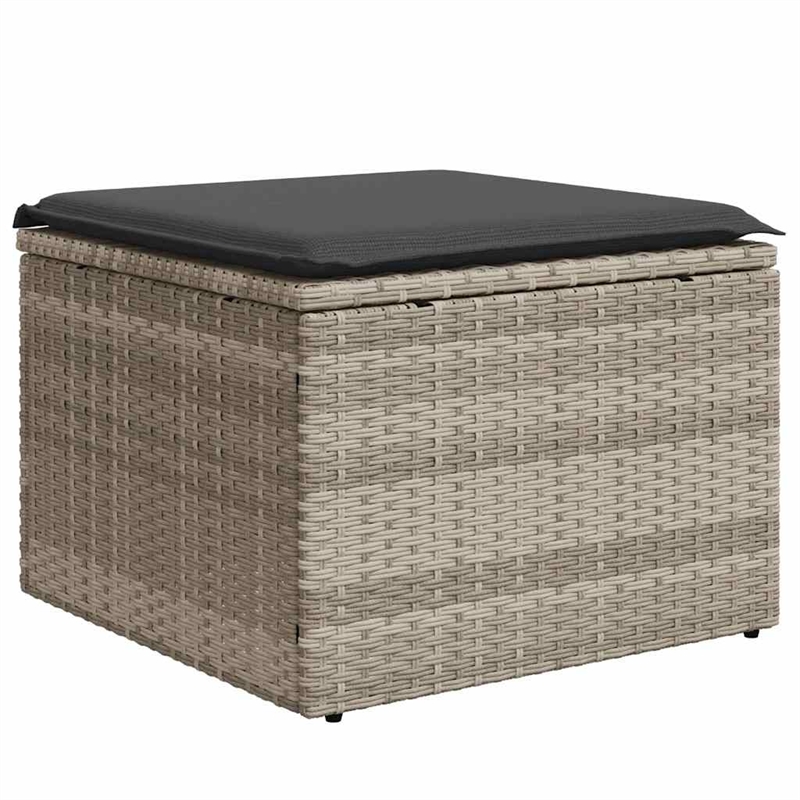 vidaXL 9 Piece Poly Rattan Small Sofa Set in Gray/Anthracite