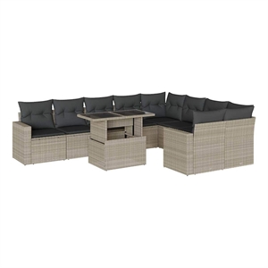 vidaXL Steel Sofa Set in Gray