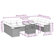 vidaXL 11 Piece Poly Rattan Large Sofa Set in Black