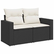 vidaXL Steel Large Sofa Set in Black/White/Cream