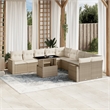 vidaXL 11 Piece Poly Rattan Sofa Set in Beige