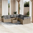 vidaXL 11 Piece Steel Small Sofa Set in Beige