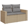 vidaXL 11 Piece Steel Small Sofa Set in Beige