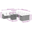 vidaXL 11 Piece Steel Small Sofa Set in Beige