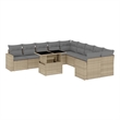 vidaXL 11 Piece Steel Small Sofa Set in Beige