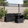 vidaXL 5 Piece Poly Rattan Sofa Set in Black
