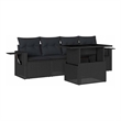 vidaXL 5 Piece Poly Rattan Sofa Set in Black