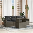 vidaXL 5 Piece Poly Rattan Sofa Set in Gray