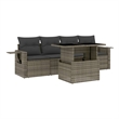 vidaXL 5 Piece Poly Rattan Sofa Set in Gray