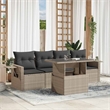 vidaXL 5 Piece Poly Rattan Sofa Set in Gray