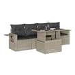 vidaXL 5 Piece Poly Rattan Sofa Set in Gray