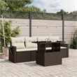 vidaXL 5 Piece Poly Rattan Sofa Set in Brown
