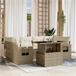 vidaXL 7 Piece Poly Rattan Sofa Set in White/Cream/Beige