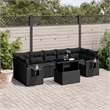 vidaXL 8 Piece Poly Rattan Sofa Set in Black