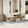 vidaXL 8 Piece Poly Rattan Sofa Set in Beige
