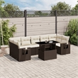 vidaXL 8 Piece Poly Rattan Sofa Set in Brown/Cream