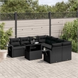 vidaXL 9 Piece Steel Sofa Set in Black