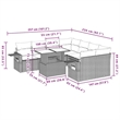 vidaXL 9 Piece Steel Sofa Set in Black