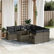 vidaXL 9 Piece Poly Rattan Sofa Set in Gray