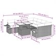 vidaXL 9 Piece Poly Rattan Sofa Set in Gray