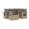 vidaXL Poly Rattan Sofa Set in Beige